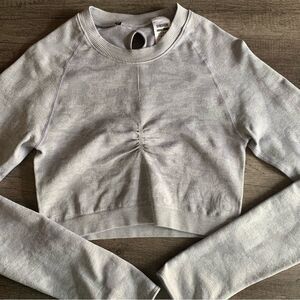 Gymshark ADAPT CAMO SEAMLESS LONG SLEEVE CROP TOP size M
